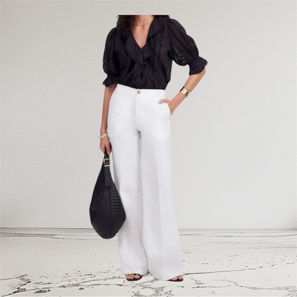 Madewell White Linen Pants - Picture 1 of 9